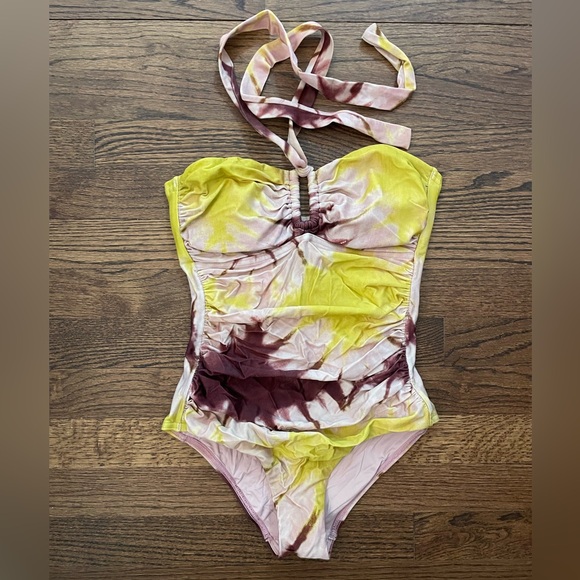 Zimmermann Shelly Yellow Tie-Dye One Piece Swimsuit size 0 - Picture 4 of 8